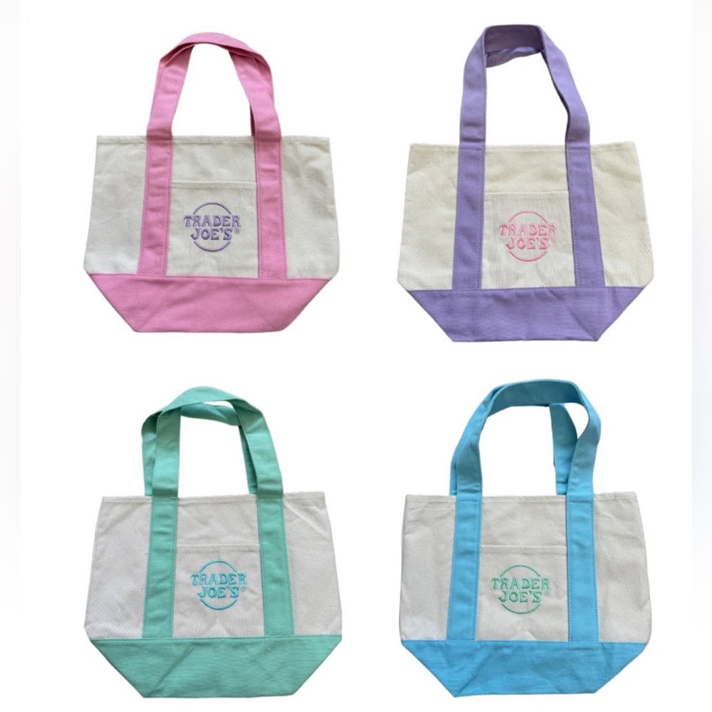 Traders Joes Pastel canvas bag
